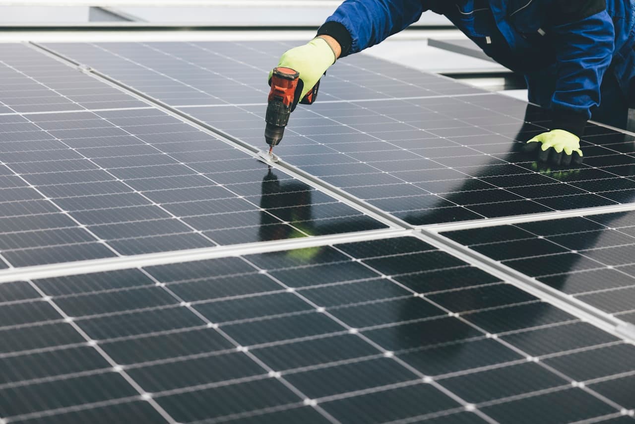 Solar installation team at work