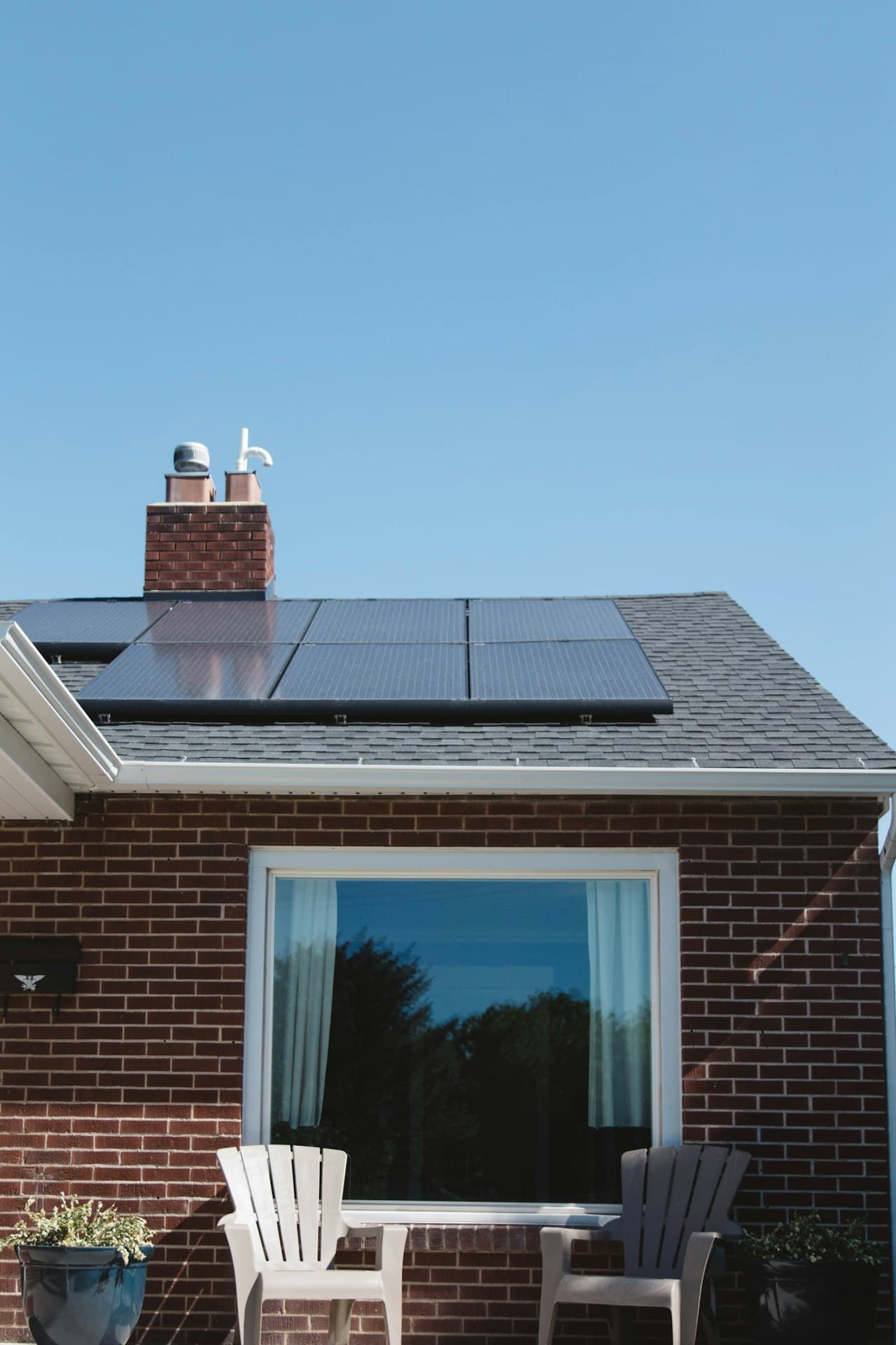 Residential solar panels on rooftop