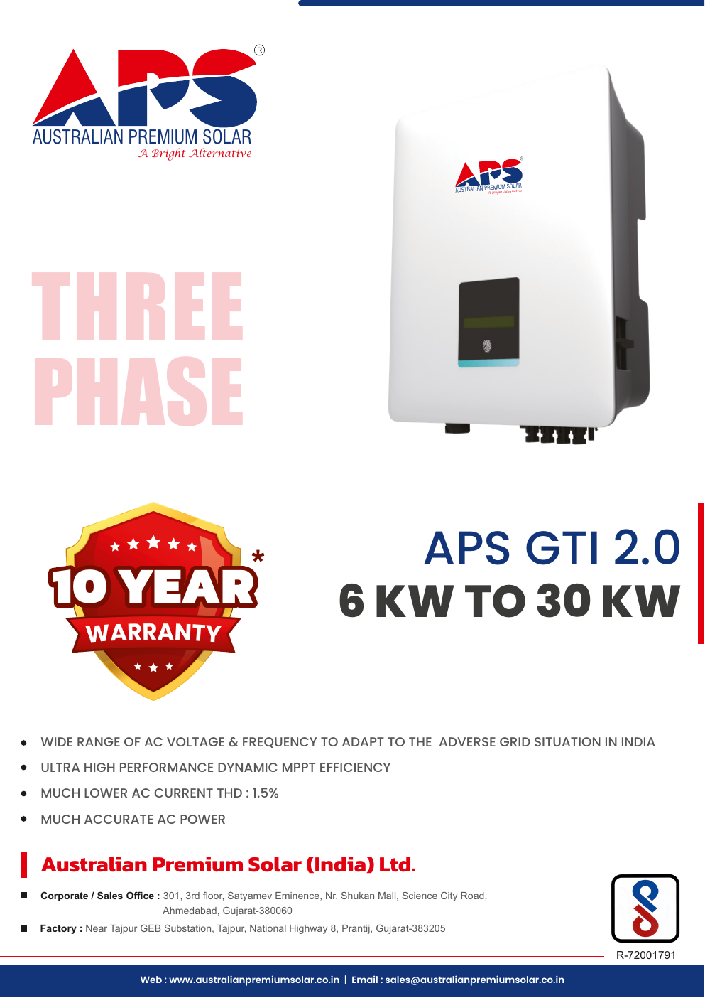 APS 6kW Three Phase Grid-Tied Inverter GTI 2.0 (APS-GTI2-6K3P)